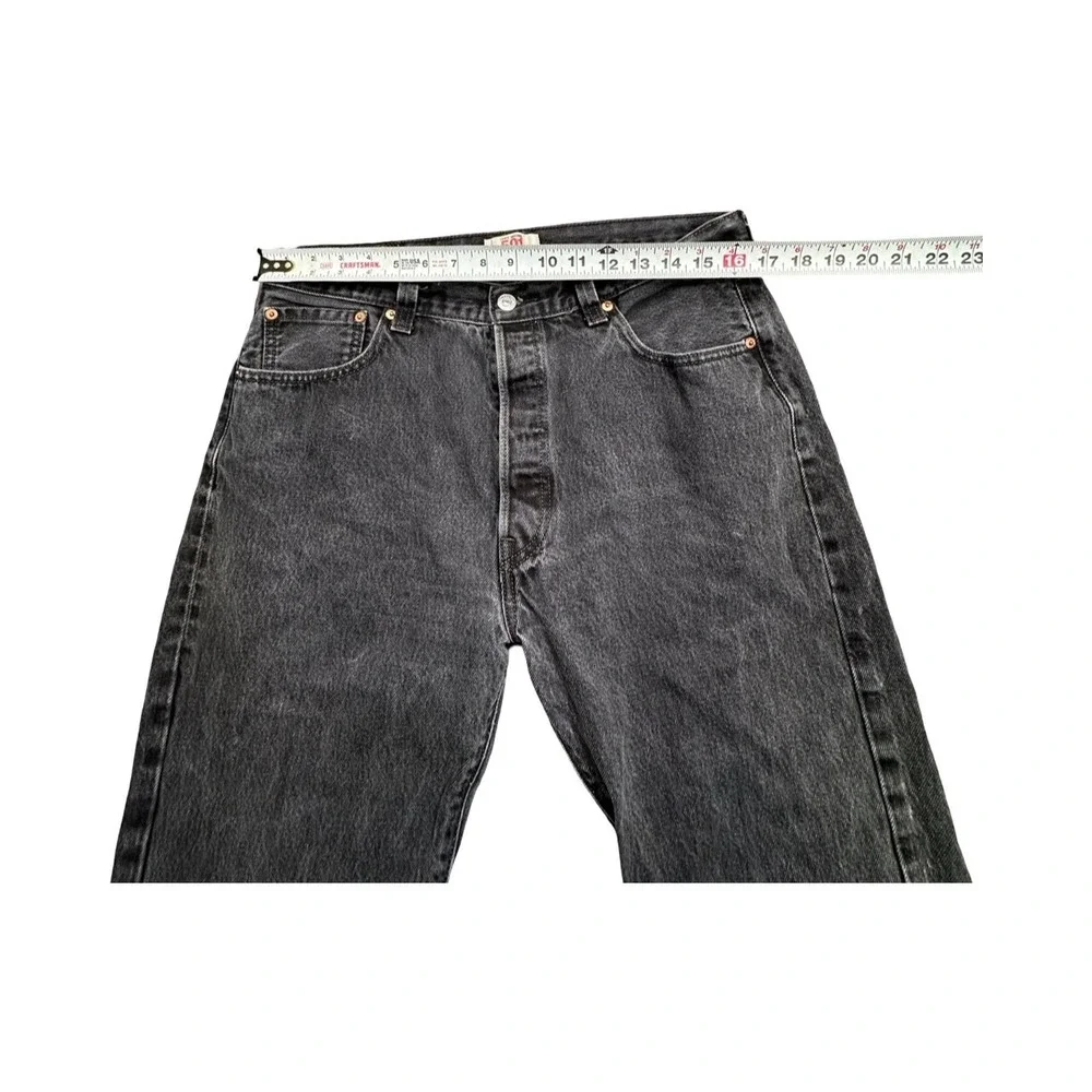 Levi's Jeans Mens 36x29 Black 501 Original Straight Leg Button Fly Denim Pants